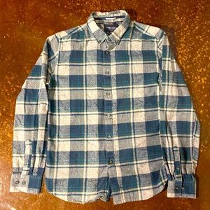 Denim & Flower Plaid Button-up Flannel Shirt Size Medium